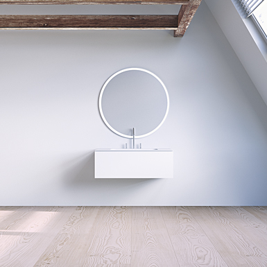 SQ2 80 cabinet with centred basin image